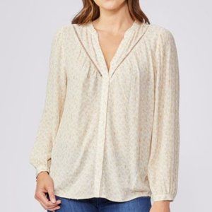 Paige Doris Top Taupe Gold Sz S